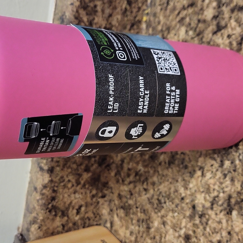 Everett Pink Stainless Steel Water Bottle - Picture 6 of 6